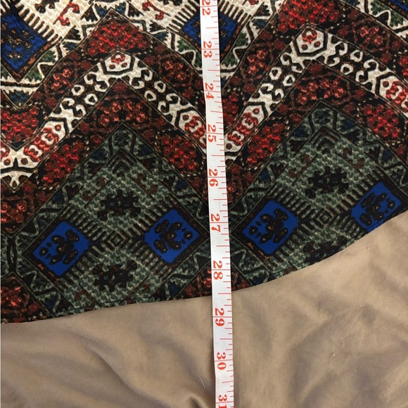 Zac & Rachel Blue and Brown Graphic 3/4 Sleeve Blouse - Picture 5 of 8